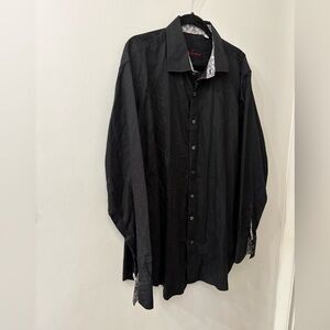 Robert Graham Black paisley print Shirt with Patterned Trim - 1XL